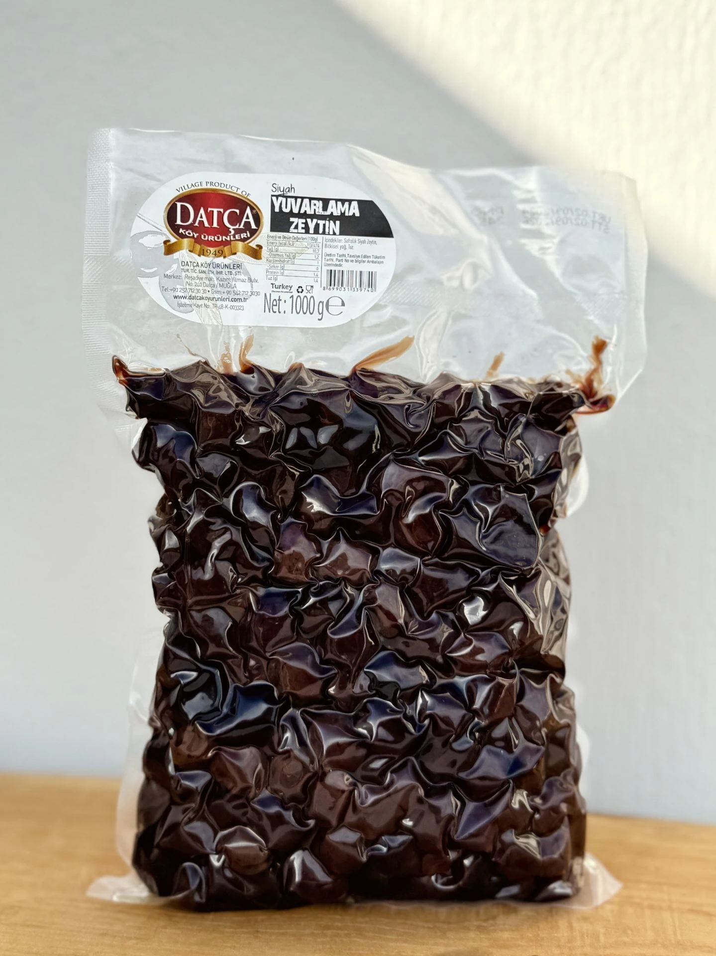 Datça Siyah Yuvarlama Zeytin 1000 Gr