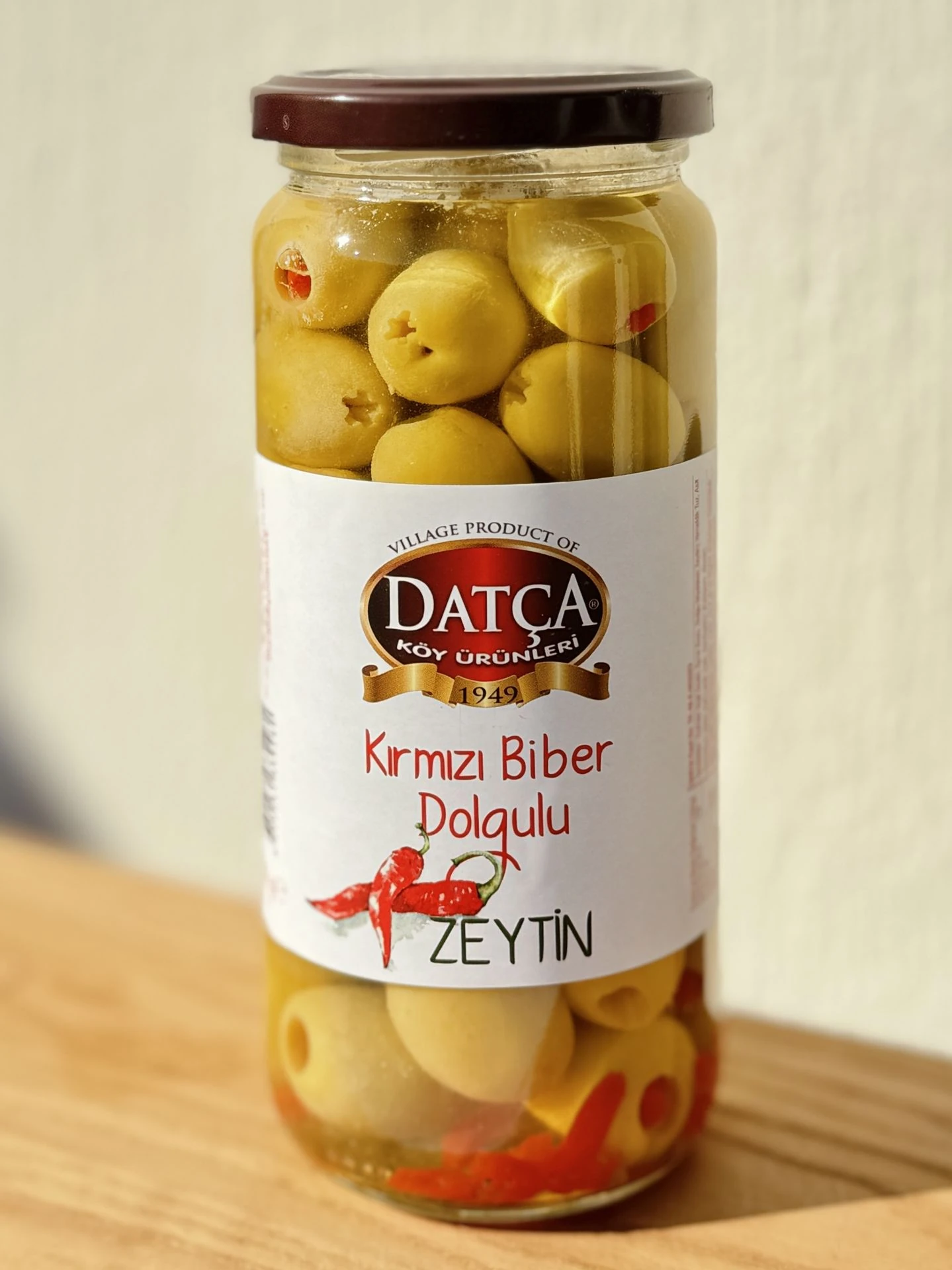 Datça Kırmızı Biber Dolgulu Zeytin 480 Gr