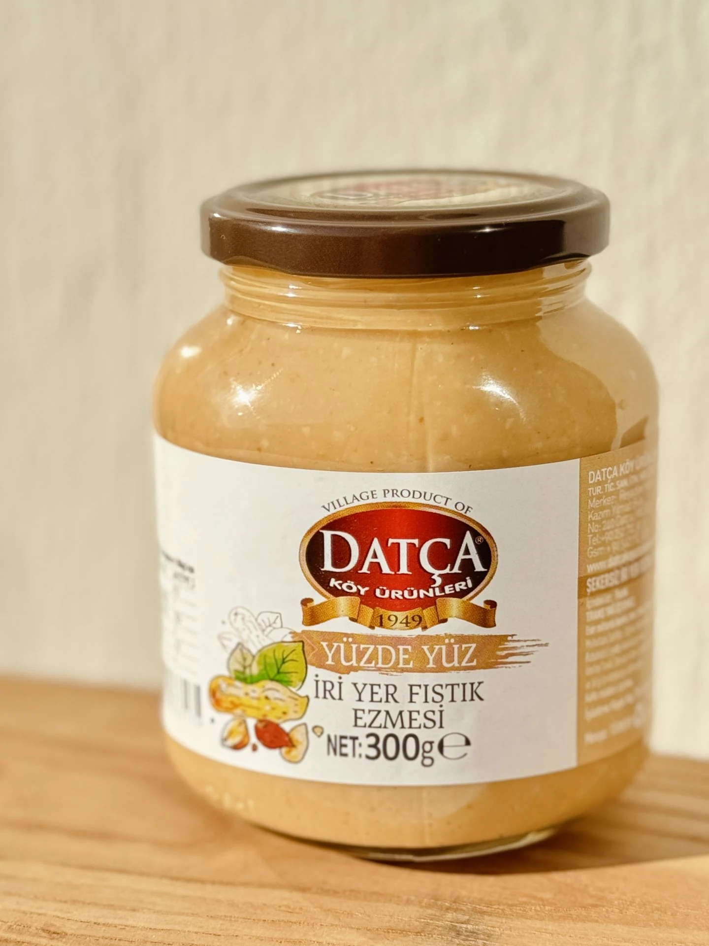 %100 Şekersiz İri Yerfıstık Ezmesi 300 Gr