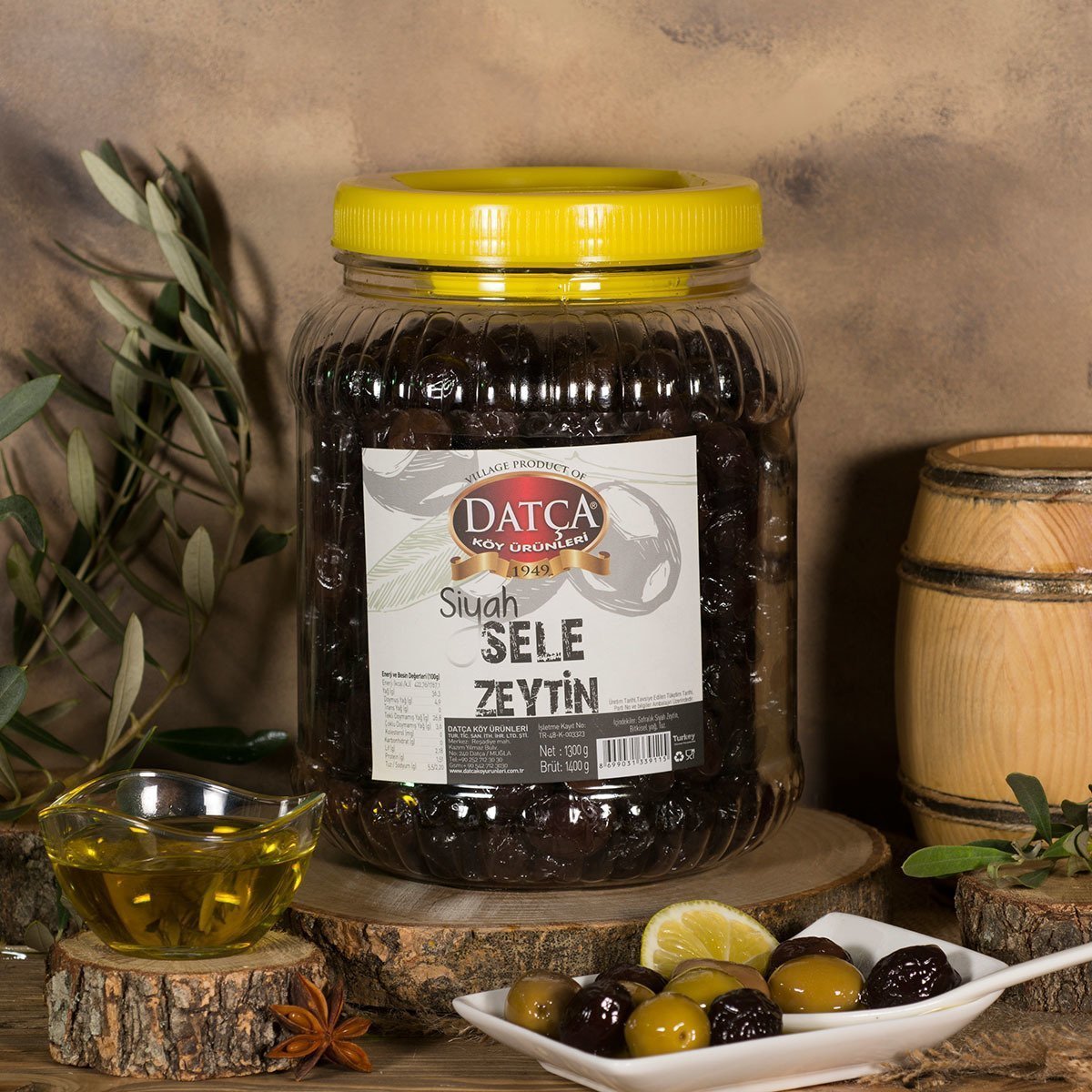 Datça Siyah Sele Zeytin 1300 Gr
