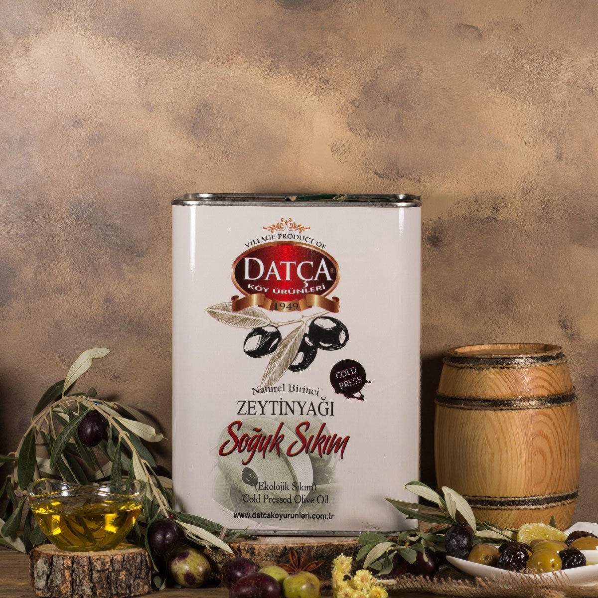 Datça Soğuk Sıkım Zeytinyağı 3 Lt (Teneke)