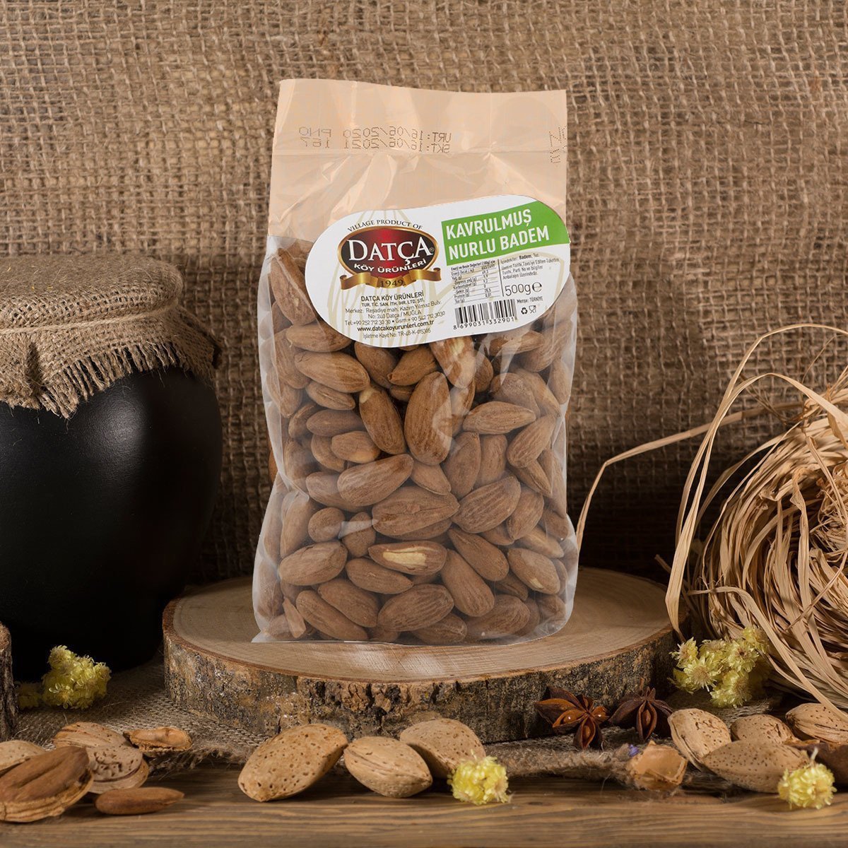 Datça Kavrulmuş Nurlu Badem 500 Gr