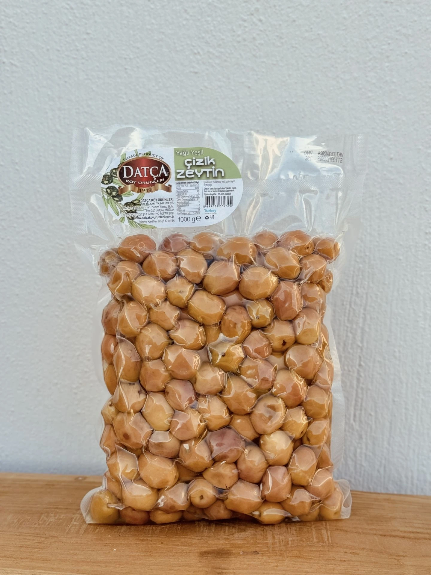 Yağlı Yeşil Çizik Zeytin (Vakumlu) 1000gr