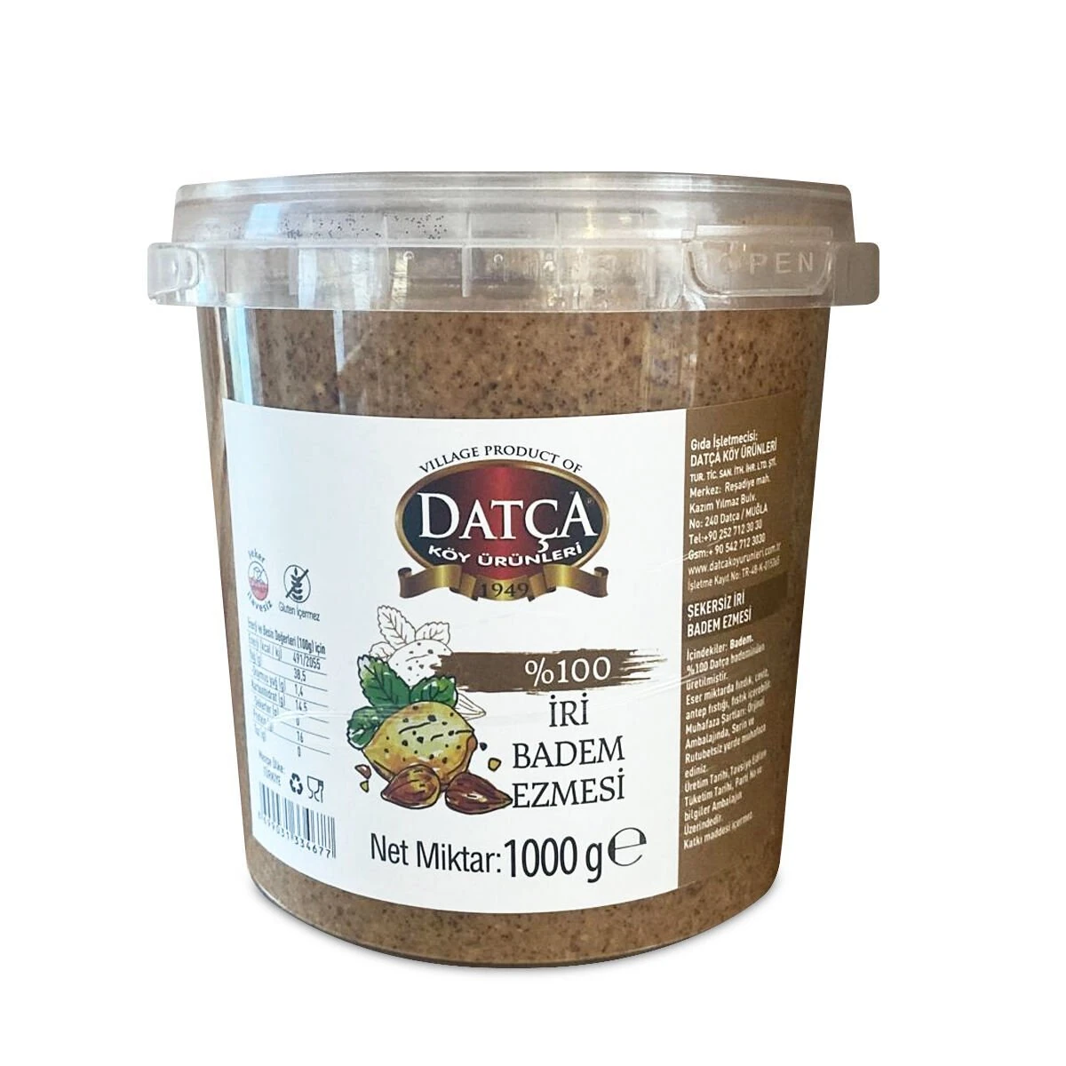 %100 Şekersiz İri Badem Ezmesi 1000 g