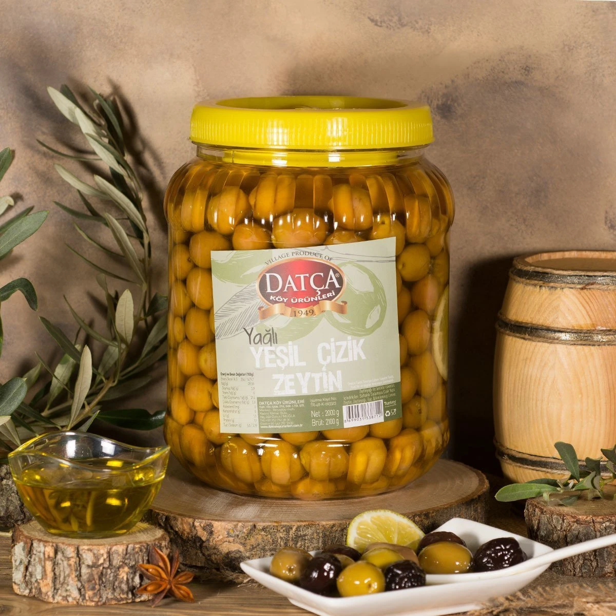 Datça Yağlı Çizik Zeytin 2 Kg