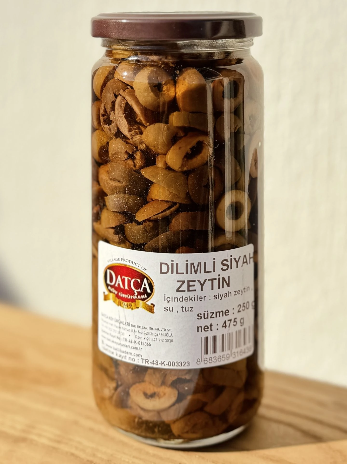 Datça Dilimli Siyah Zeytin 475 g