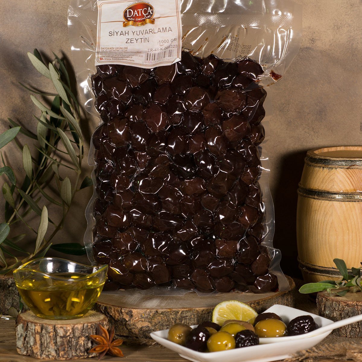 Datça Siyah Yuvarlama Zeytin 1000 Gr
