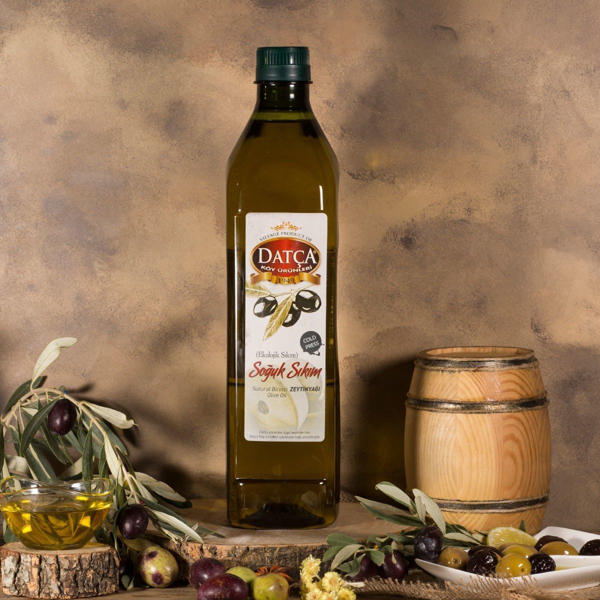 Datça Soğuk Sıkım Zeytinyağı 1 Lt (Plastik Şişe)