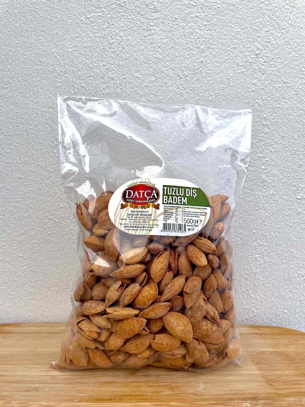 Datça Tuzlu Kavrulmuş Diş Badem 500 Gr