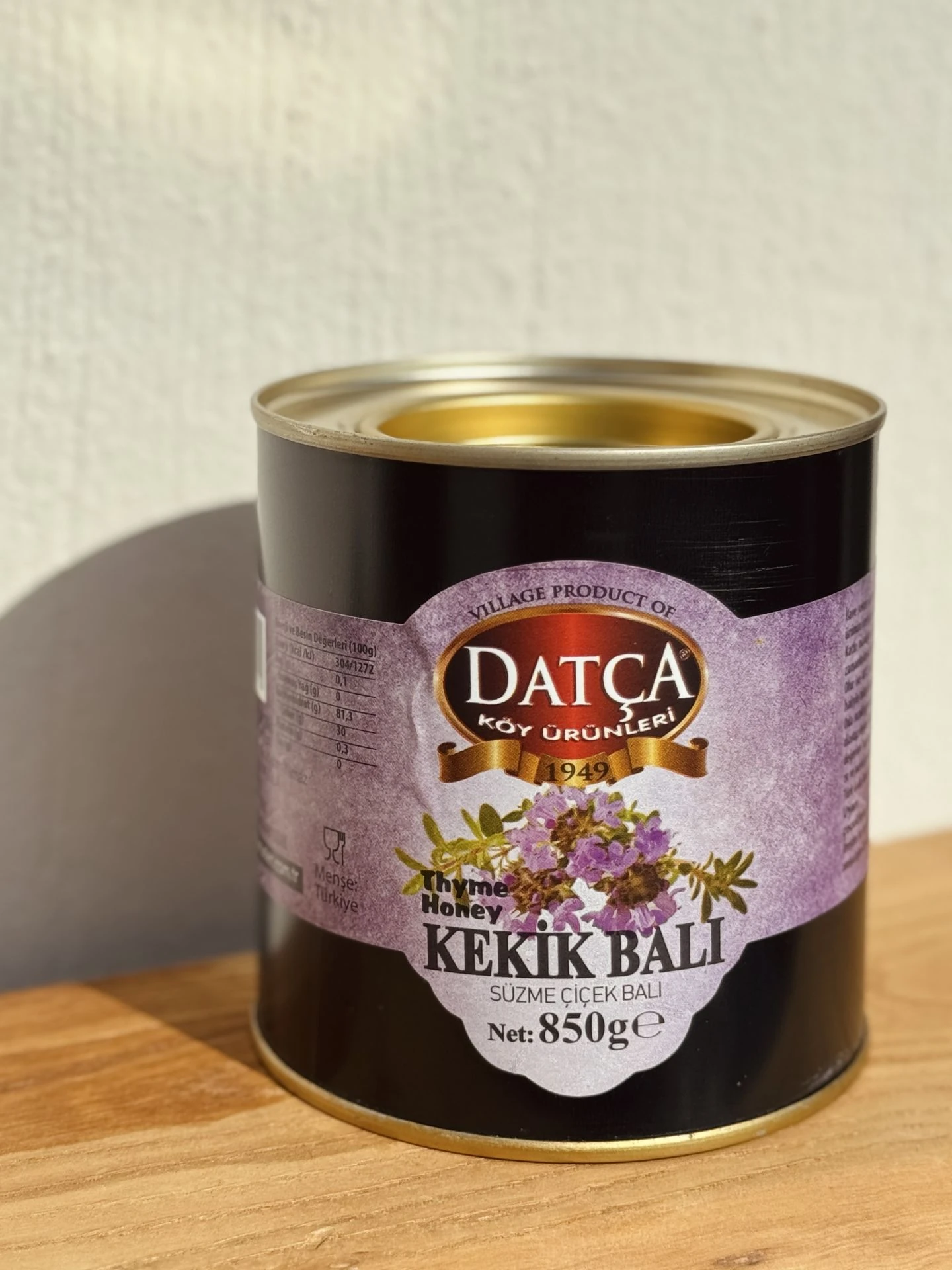 Datça Kekik Balı 850 Gr Teneke