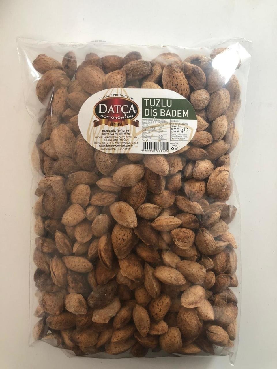 Datça Tuzlu Kavrulmuş Diş Badem 500 Gr