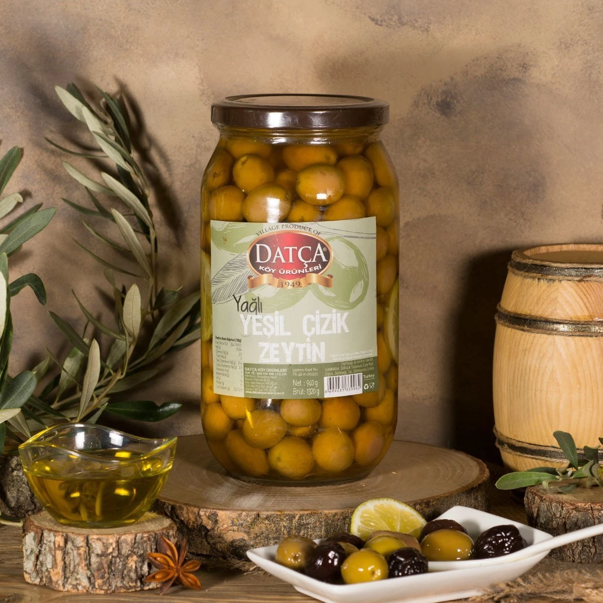 Datça Yağlı Çizik Zeytin 940 Gr
