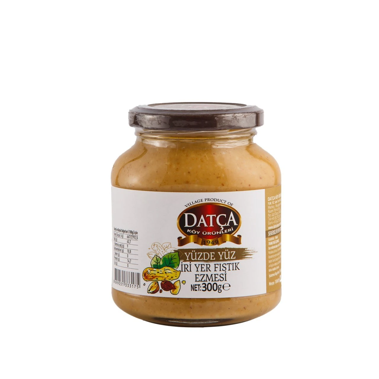 %100 Şekersiz İri Yerfıstık Ezmesi 300 Gr