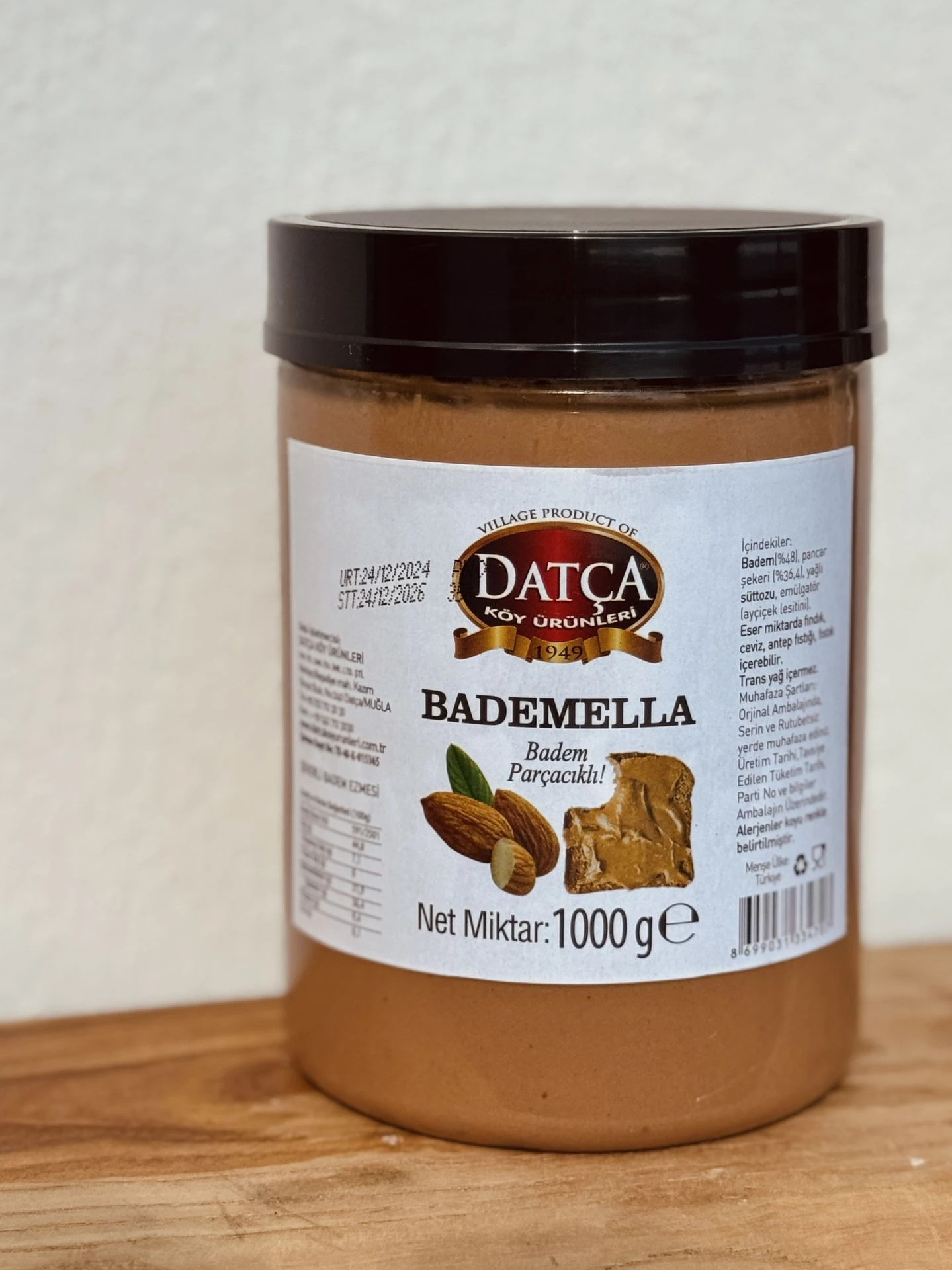 Bademella Badem Parçacıklı Badem Ezmesi 1000 Gr