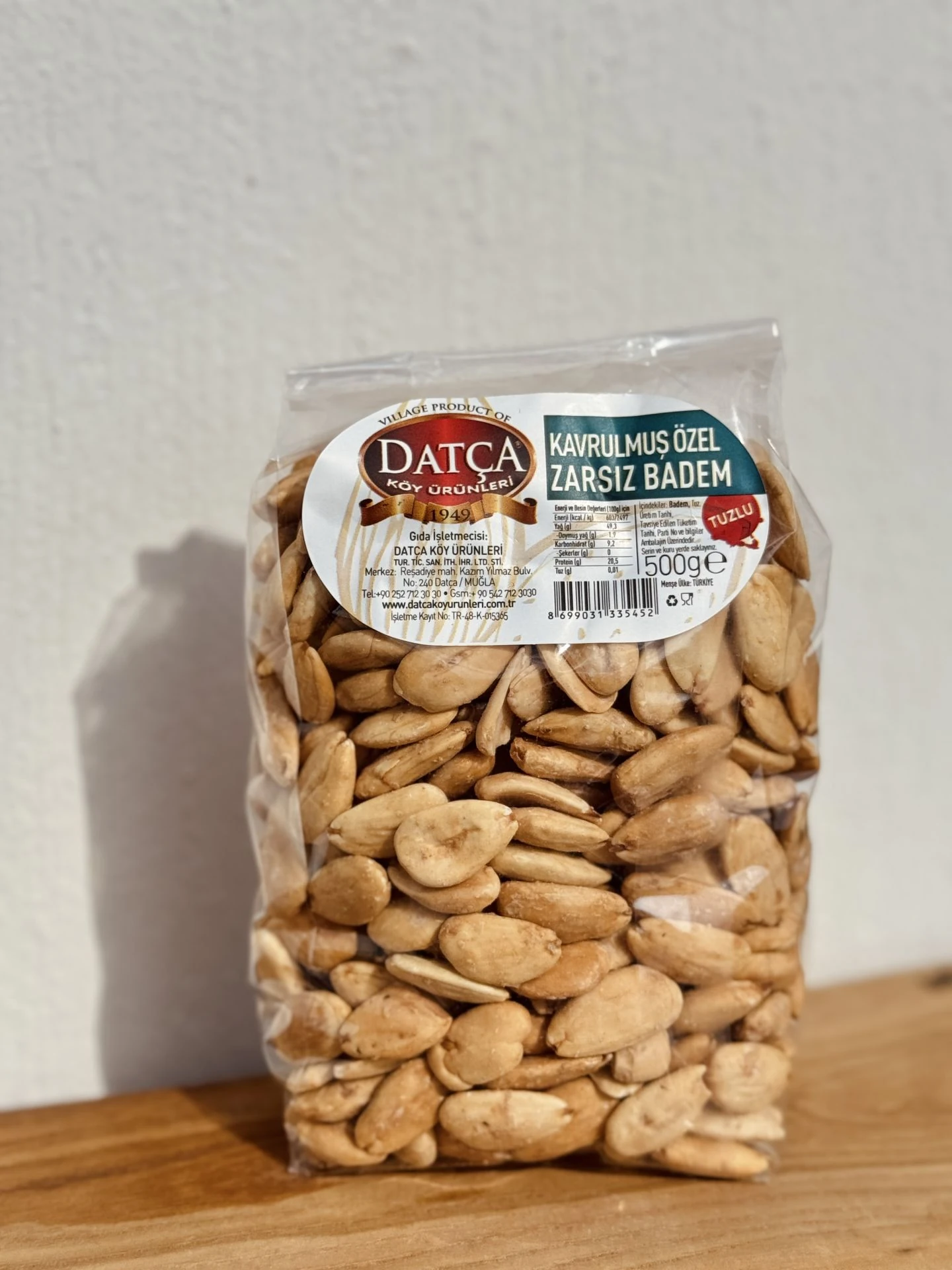 Datça Kabuksuz Kavrulmuş Tuzlu Badem 500 G