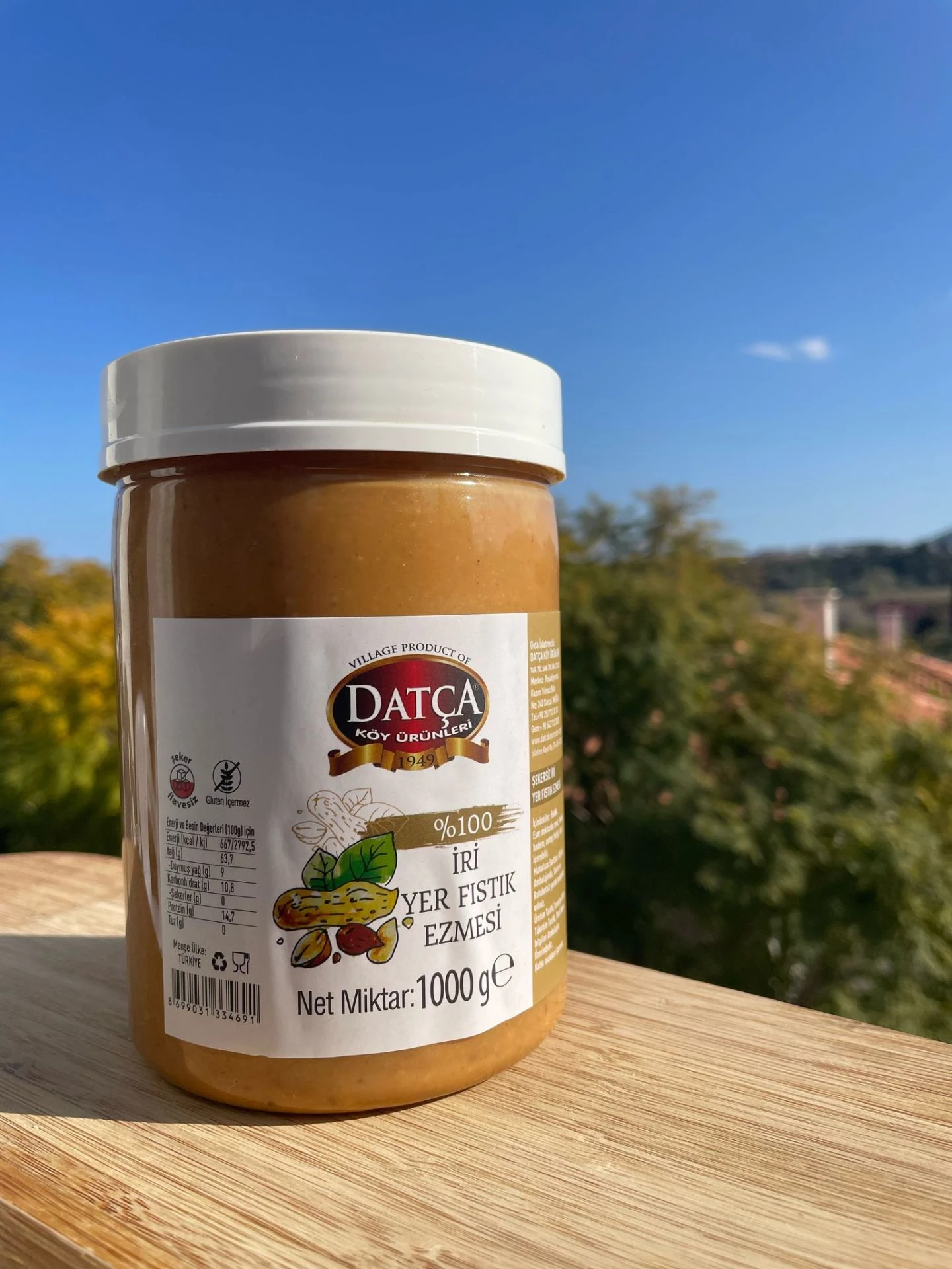 %100 Şekersiz İri Yerfıstık Ezmesi 1000 G