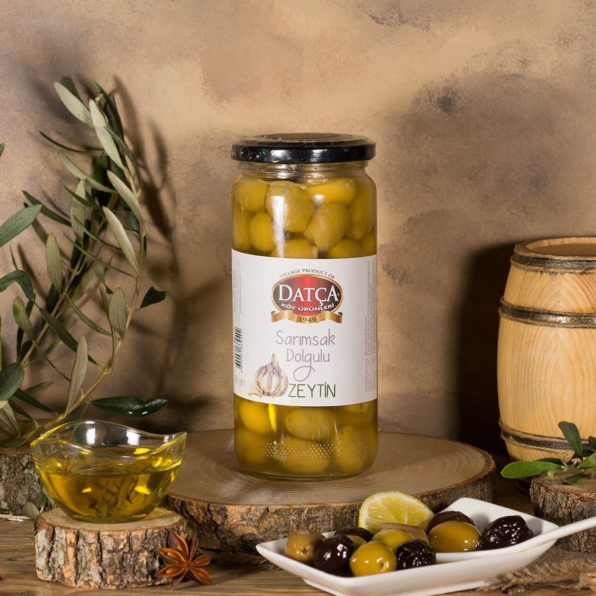 Datça Sarımsak Dolgulu Zeytin 480 Gr