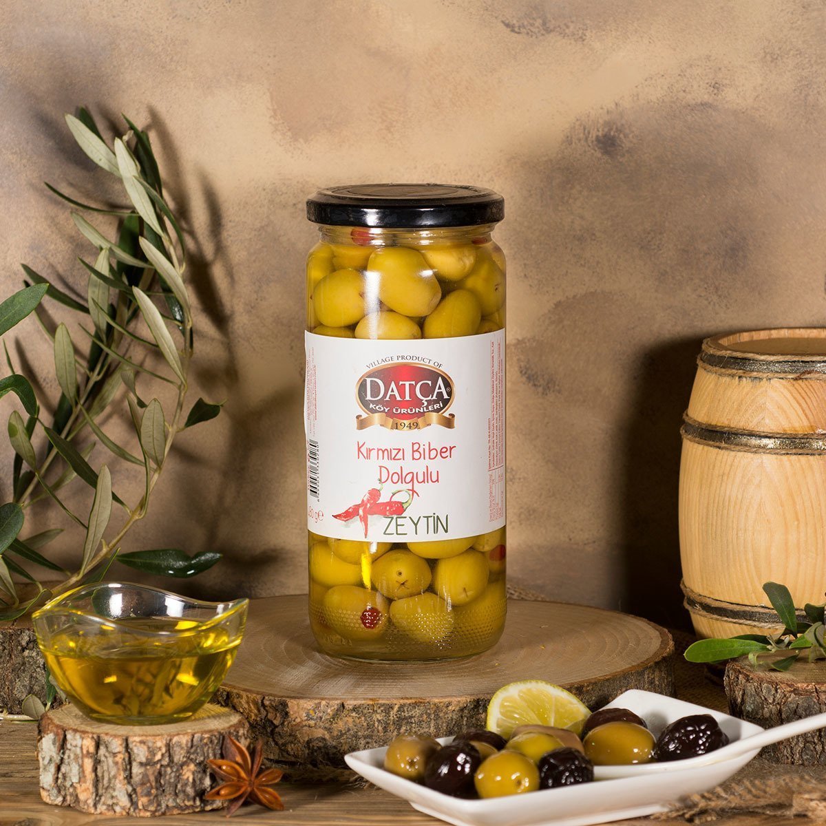 Datça Kırmızı Biber Dolgulu Zeytin 480 Gr