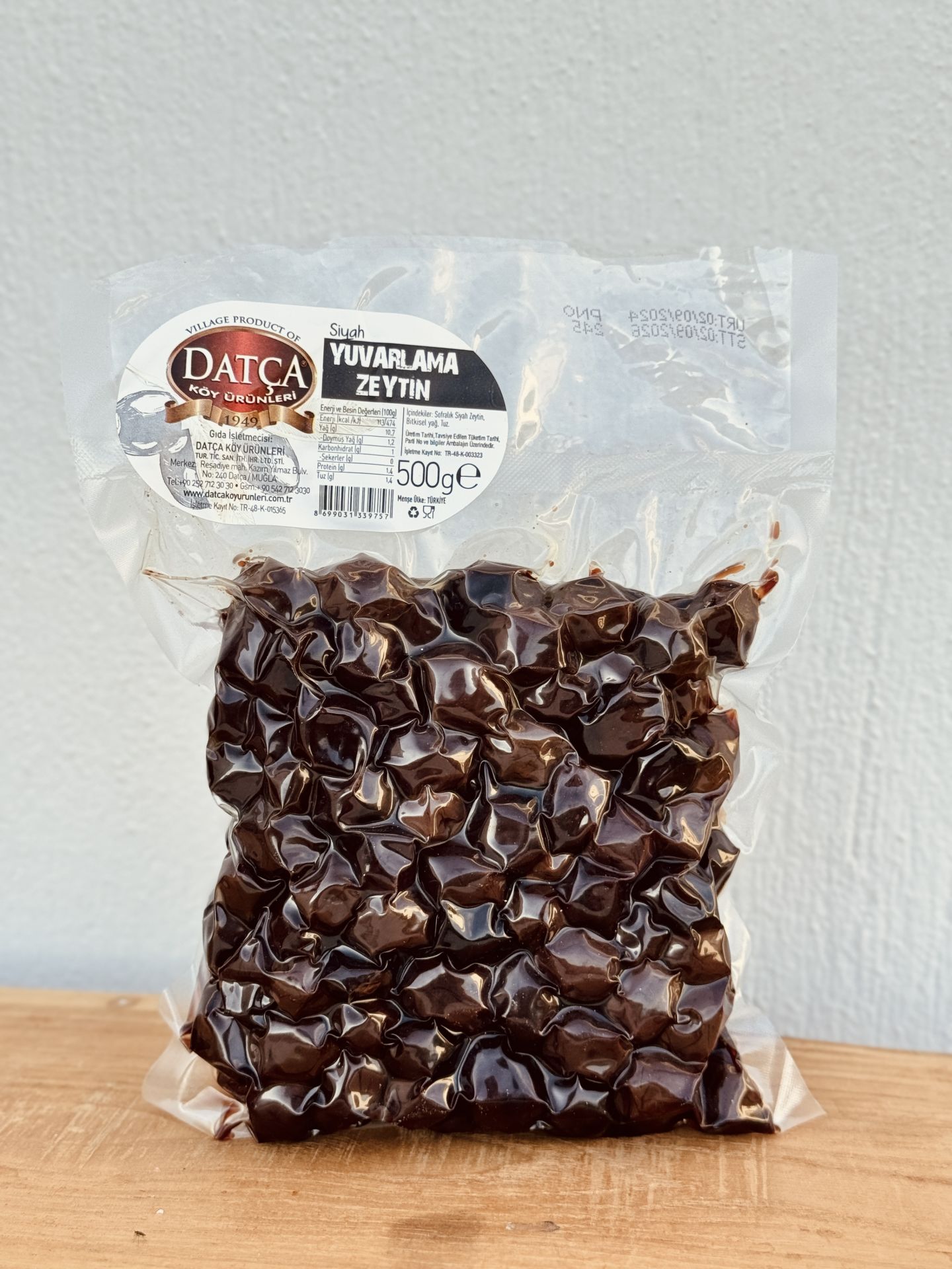 Datça Siyah Yuvarlama Zeytin 500 Gr