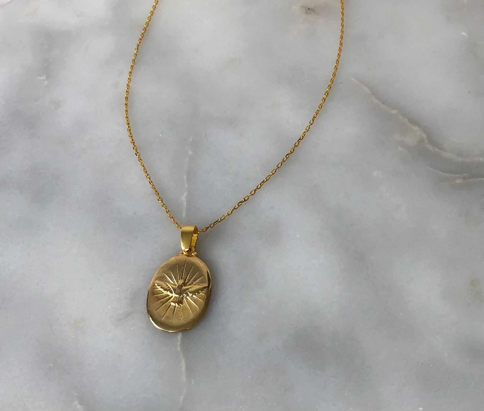 925 Ayar Gümüş Anka Kolye-Gold