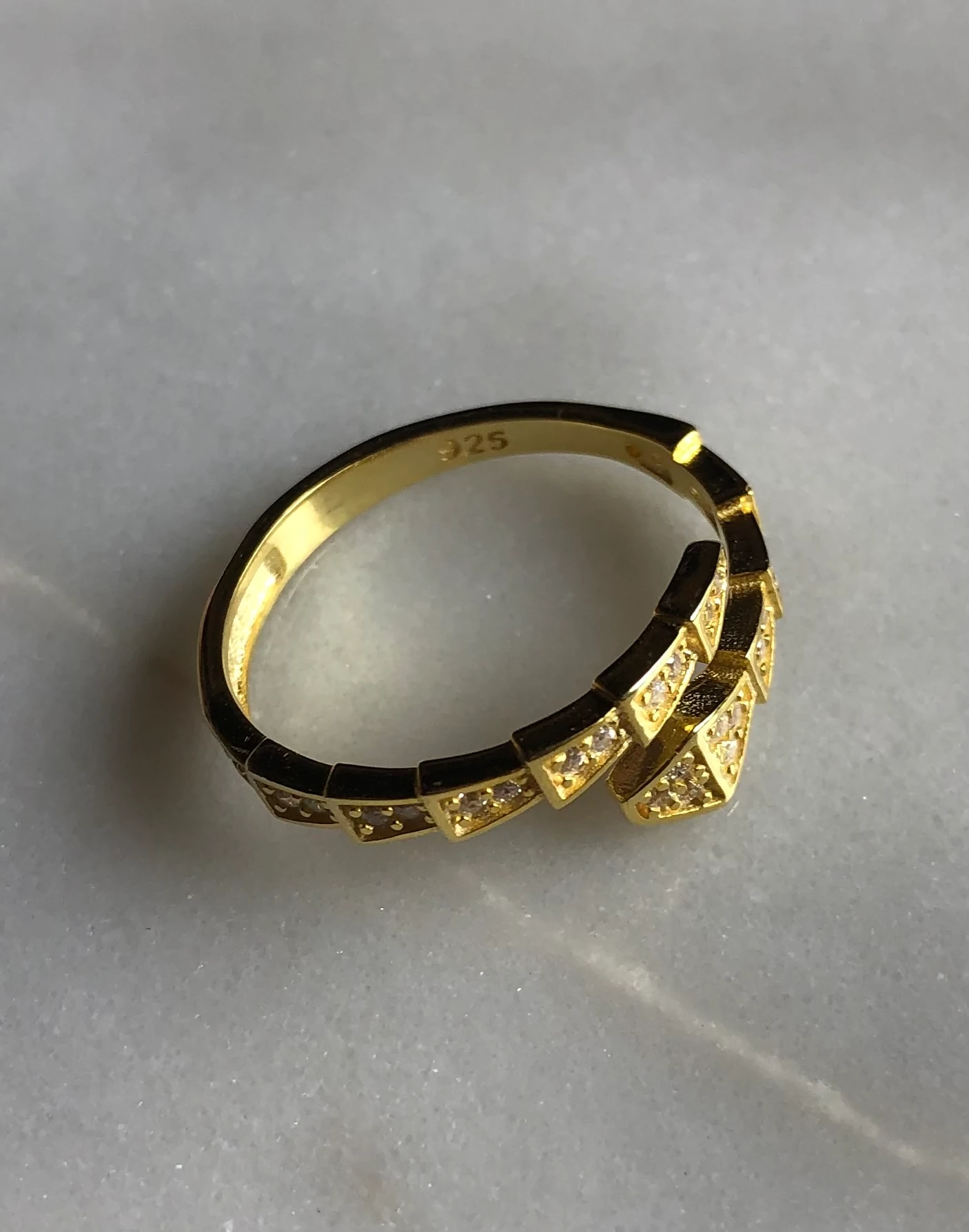 925 Ayar Gümüş Yılan Yüzük-Gold