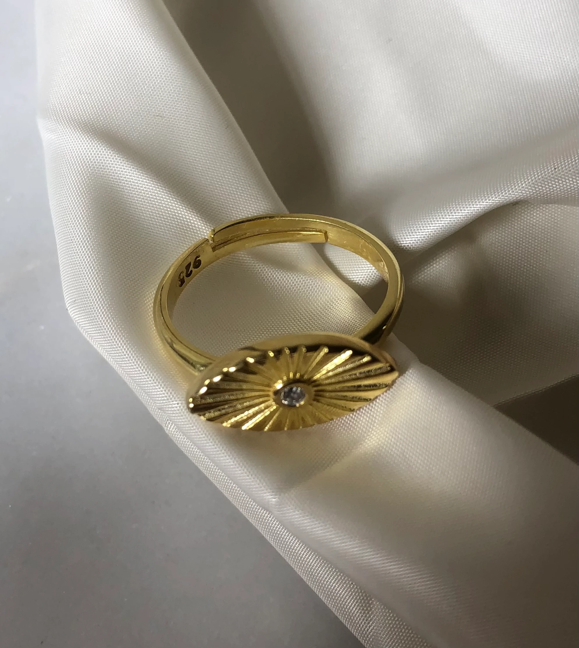 925 Ayar Gümüş Göz Yüzük-Gold