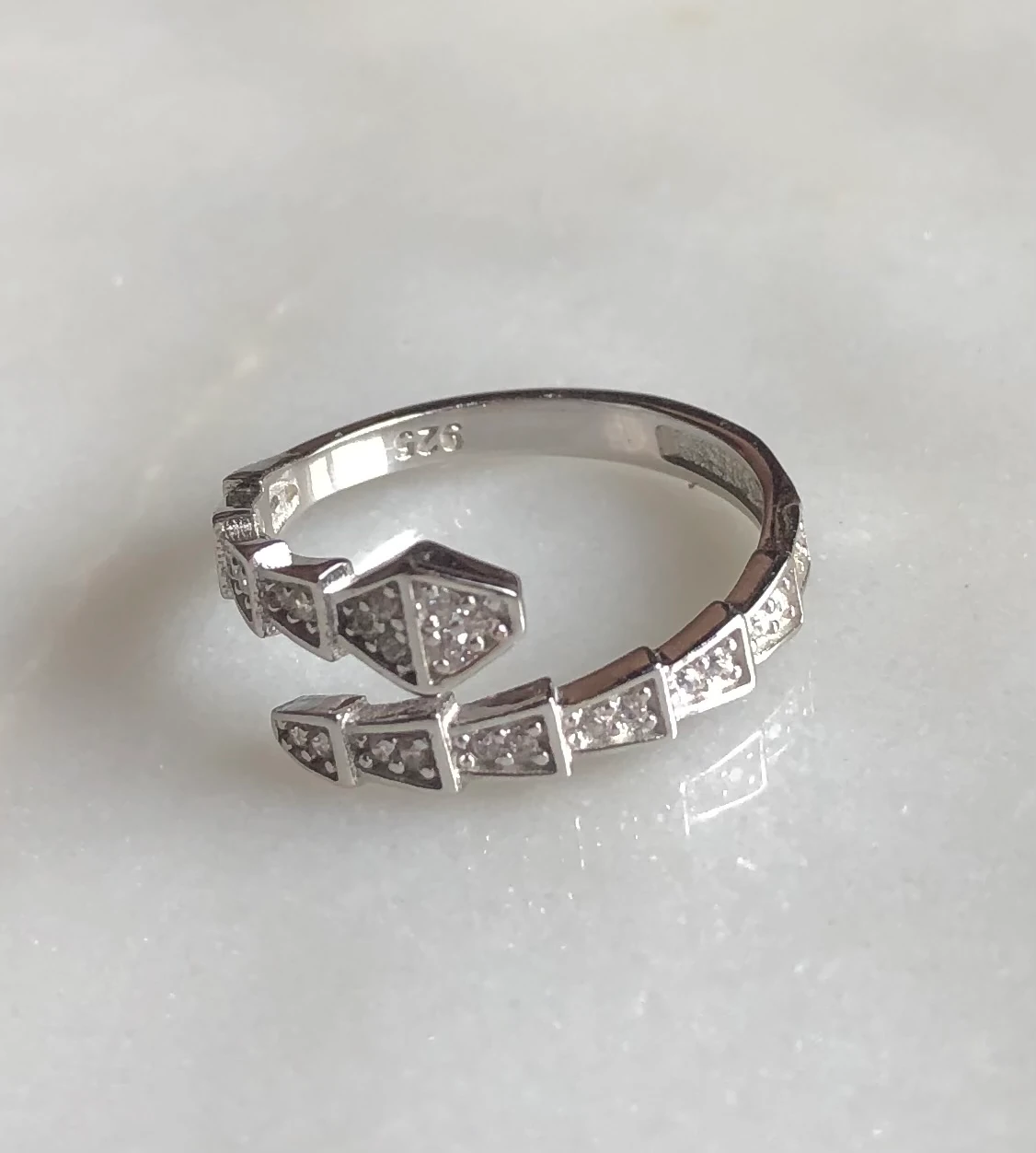 925 Ayar Gümüş Yılan Yüzük-Gümüş