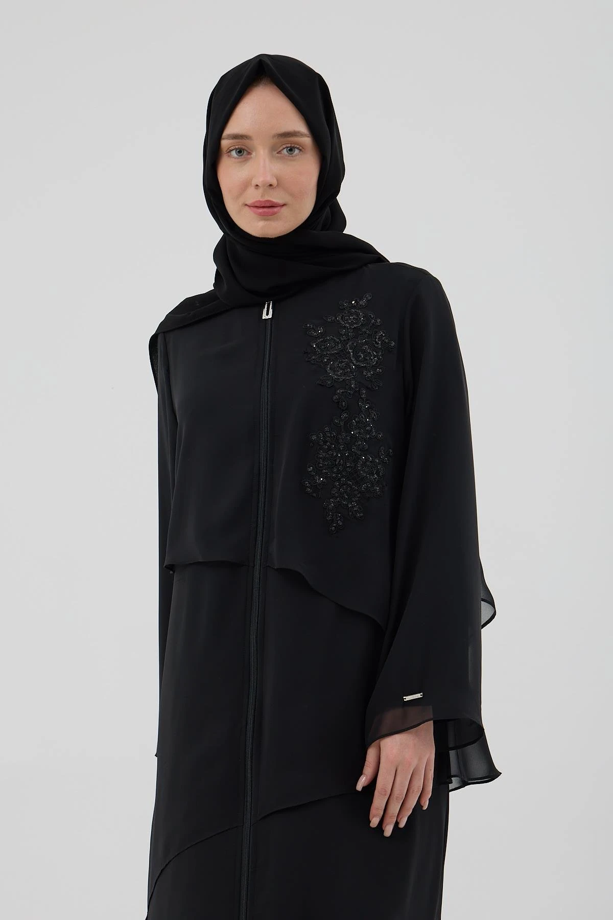 Şifon Katlı Ferace