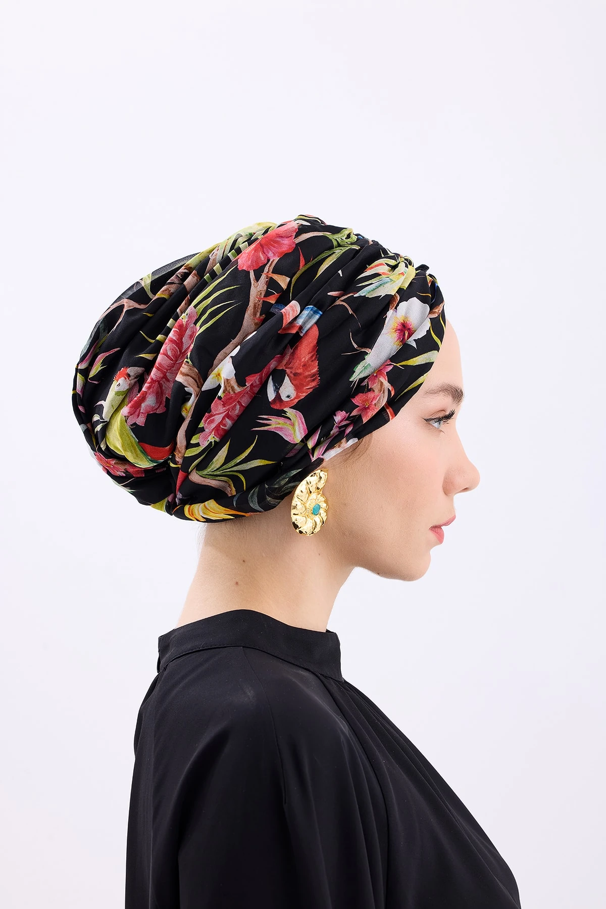 Siyah Aşk Kuşu Dolgusuz İpek Bone