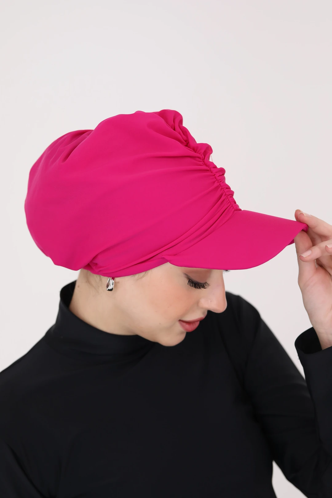 Kasketli Fuşya Mayo Bonesi