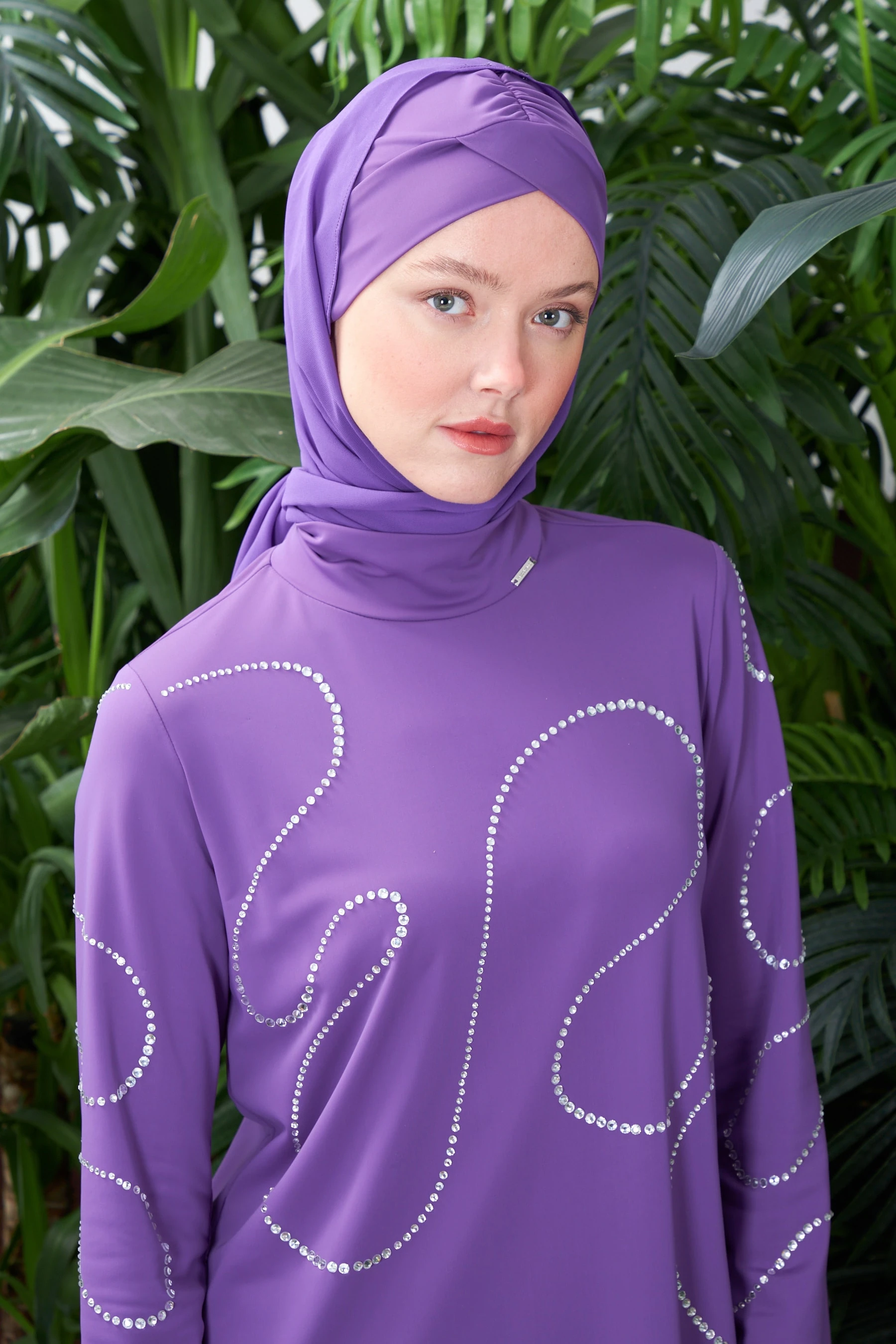 Taş İşlemeli Tesettür Mayo