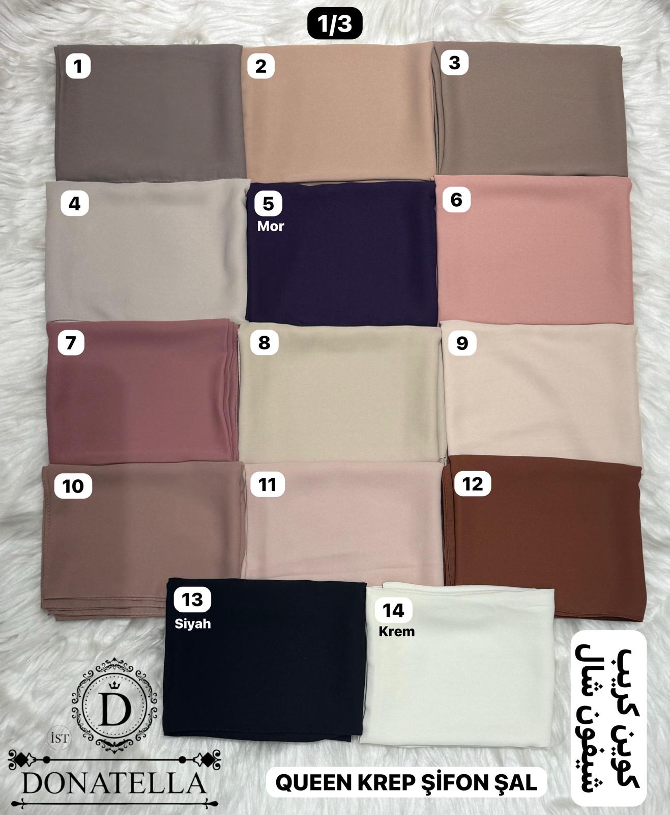 Queen Krep Şifon Şal