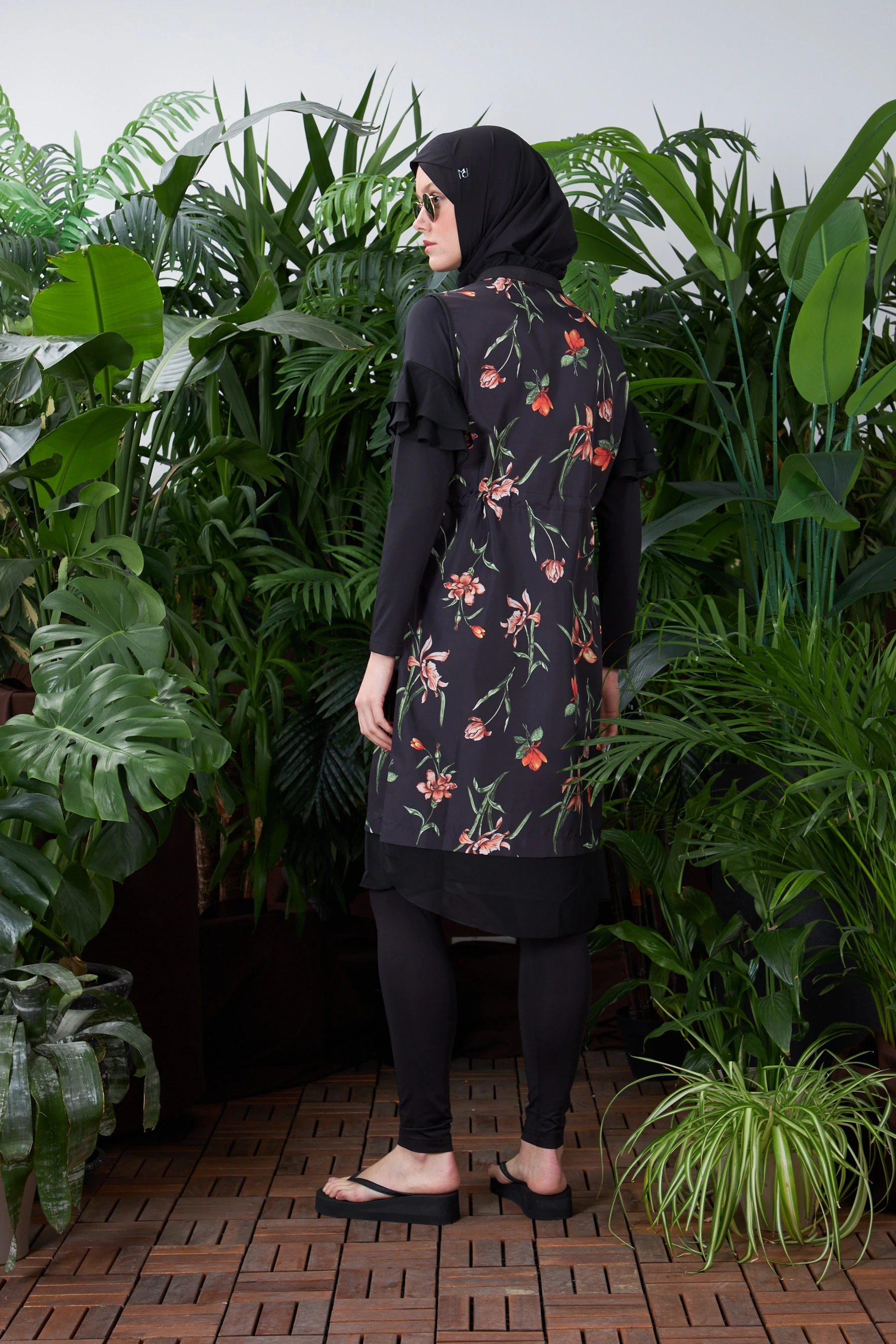 Şifon Detaylı Tesettür Mayo