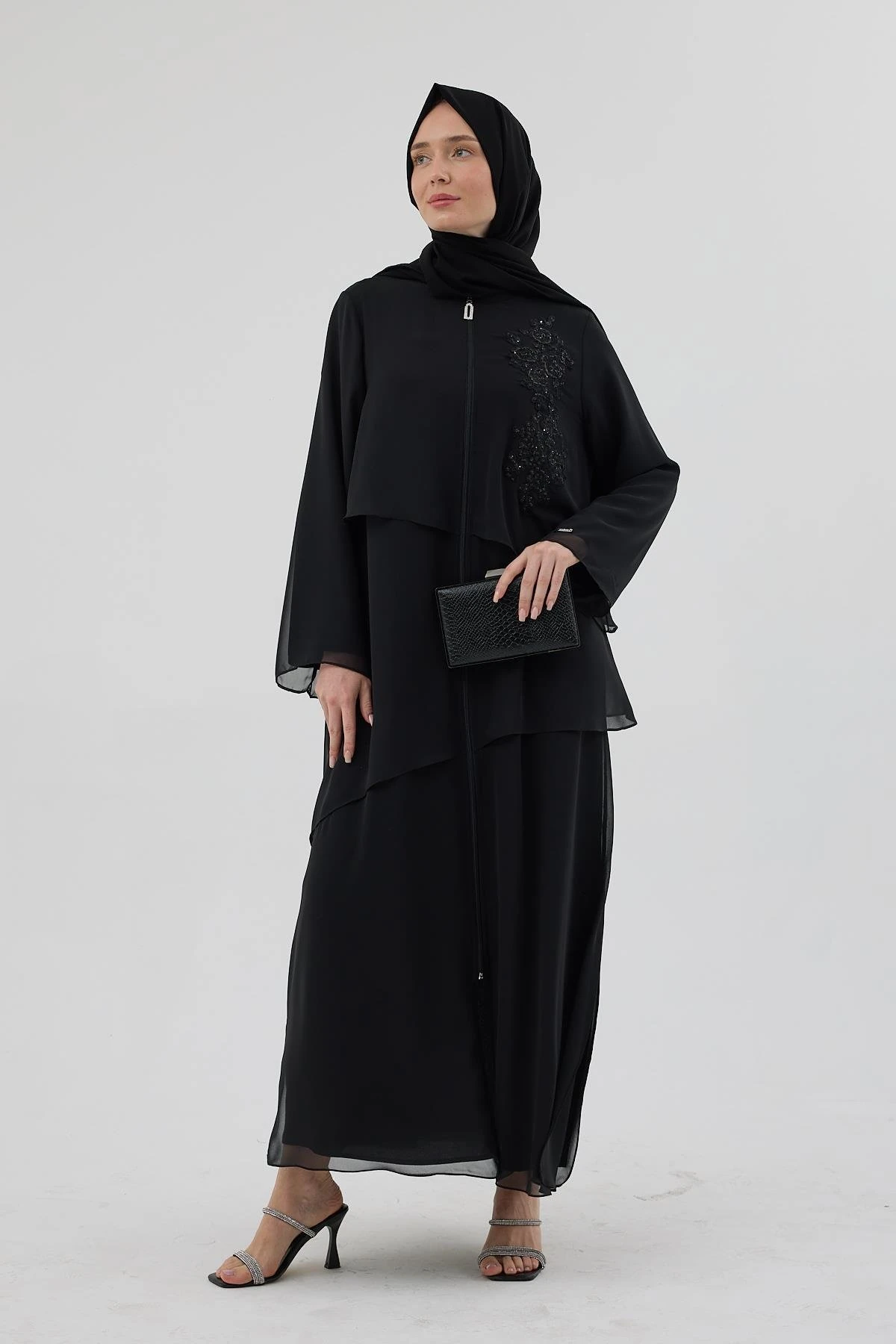 Şifon Katlı Ferace