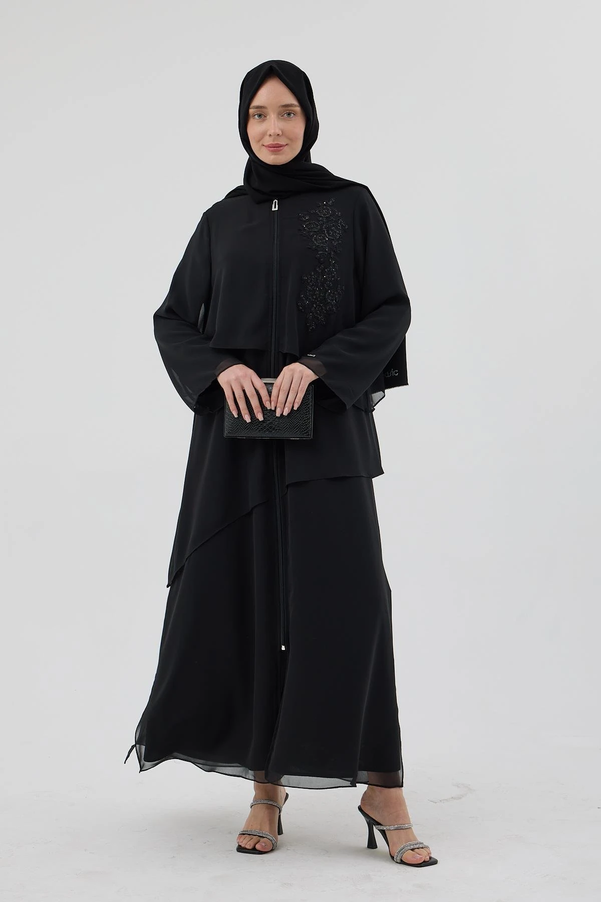 Şifon Katlı Ferace