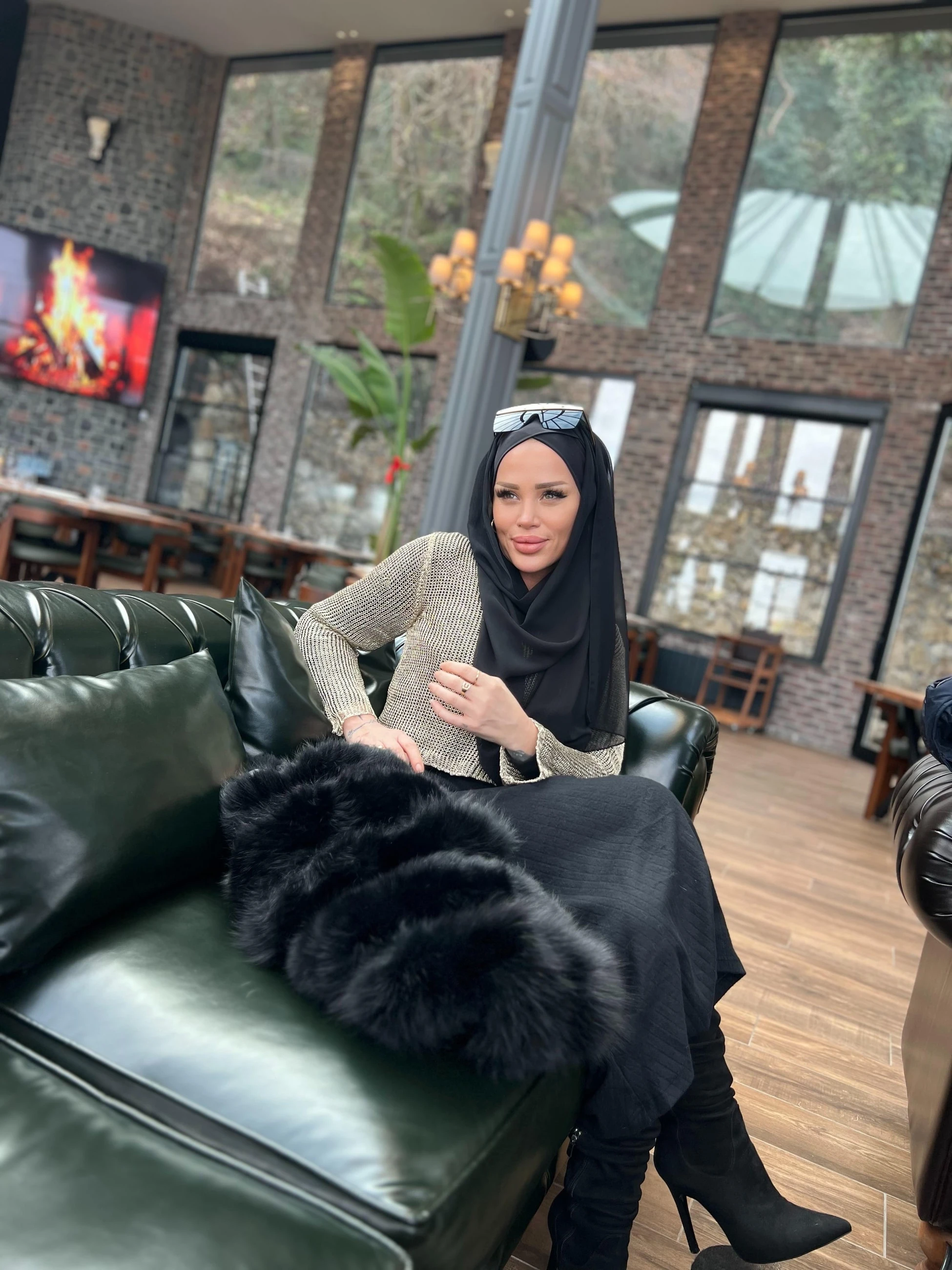 Çapraz Şallı Dolgulu Bone