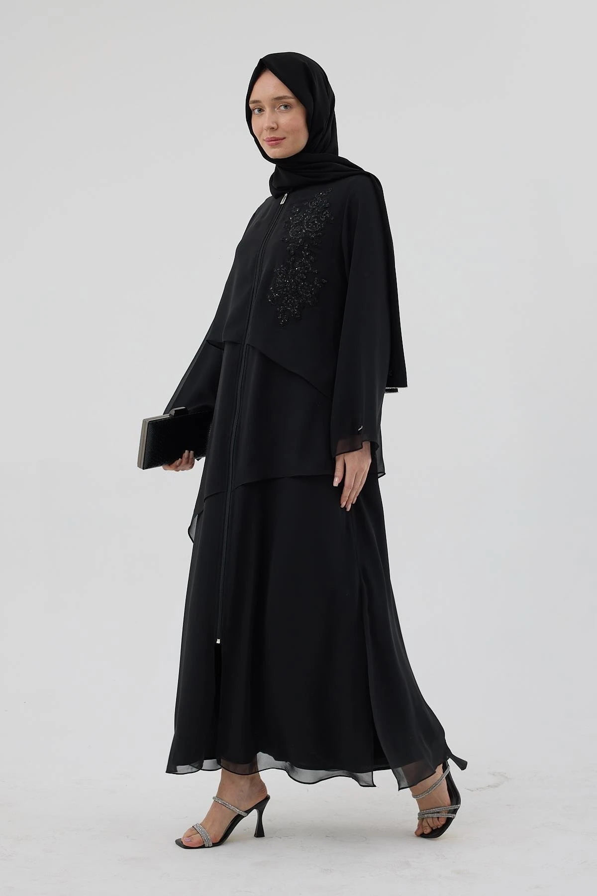 Şifon Katlı Ferace