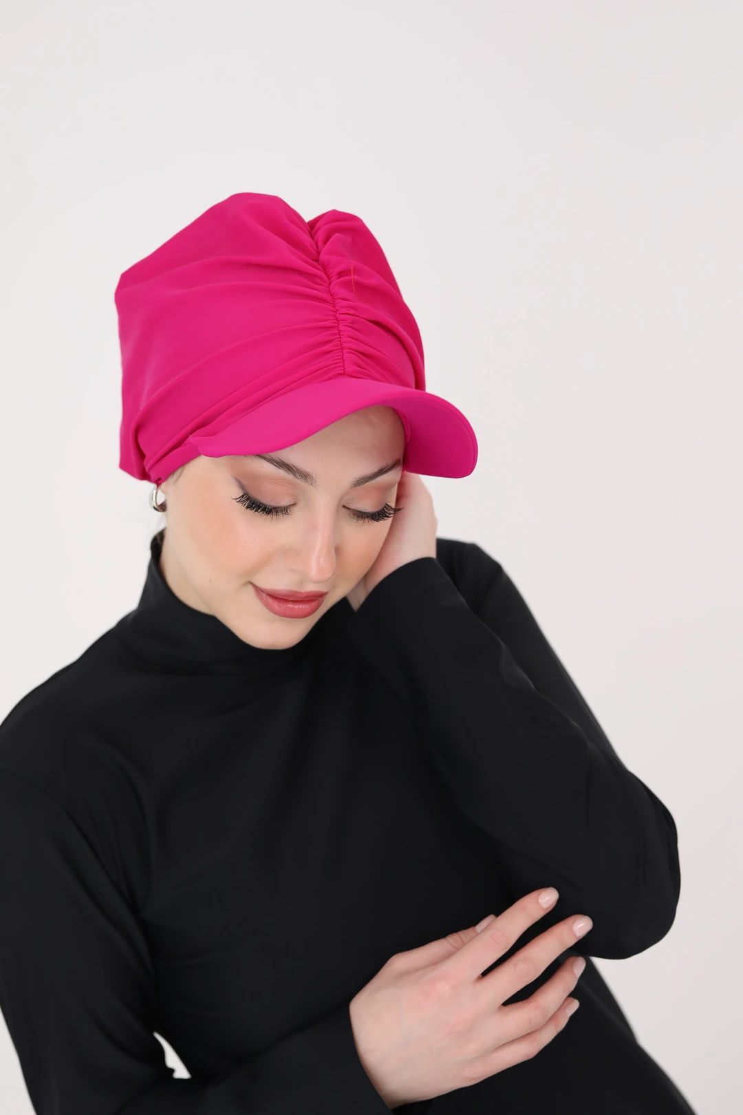 Kasketli Fuşya Mayo Bonesi