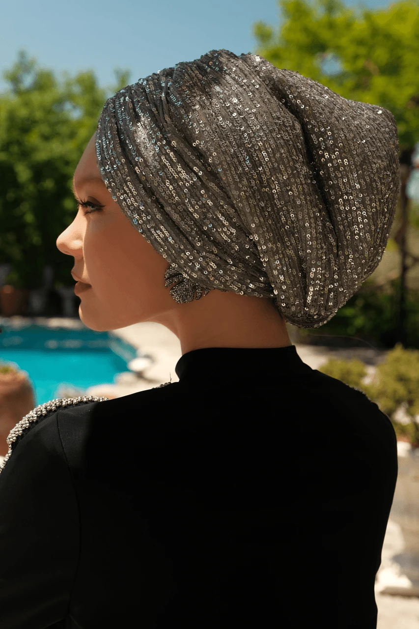 Pullu Dolgulu Abrans Bone - Gümüş