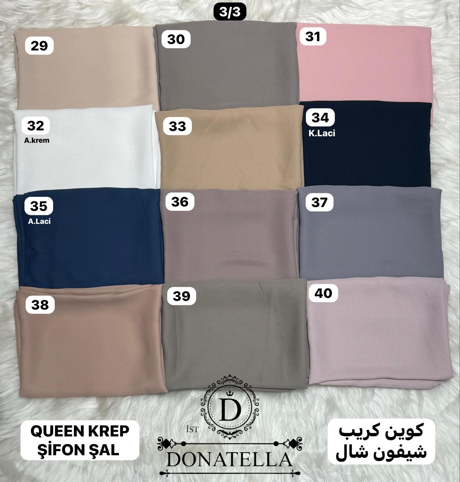 Queen Krep Şifon Şal