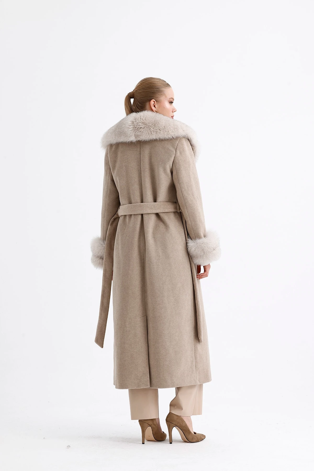 Kürk Detaylı Max Boy Kaşmir Kaban