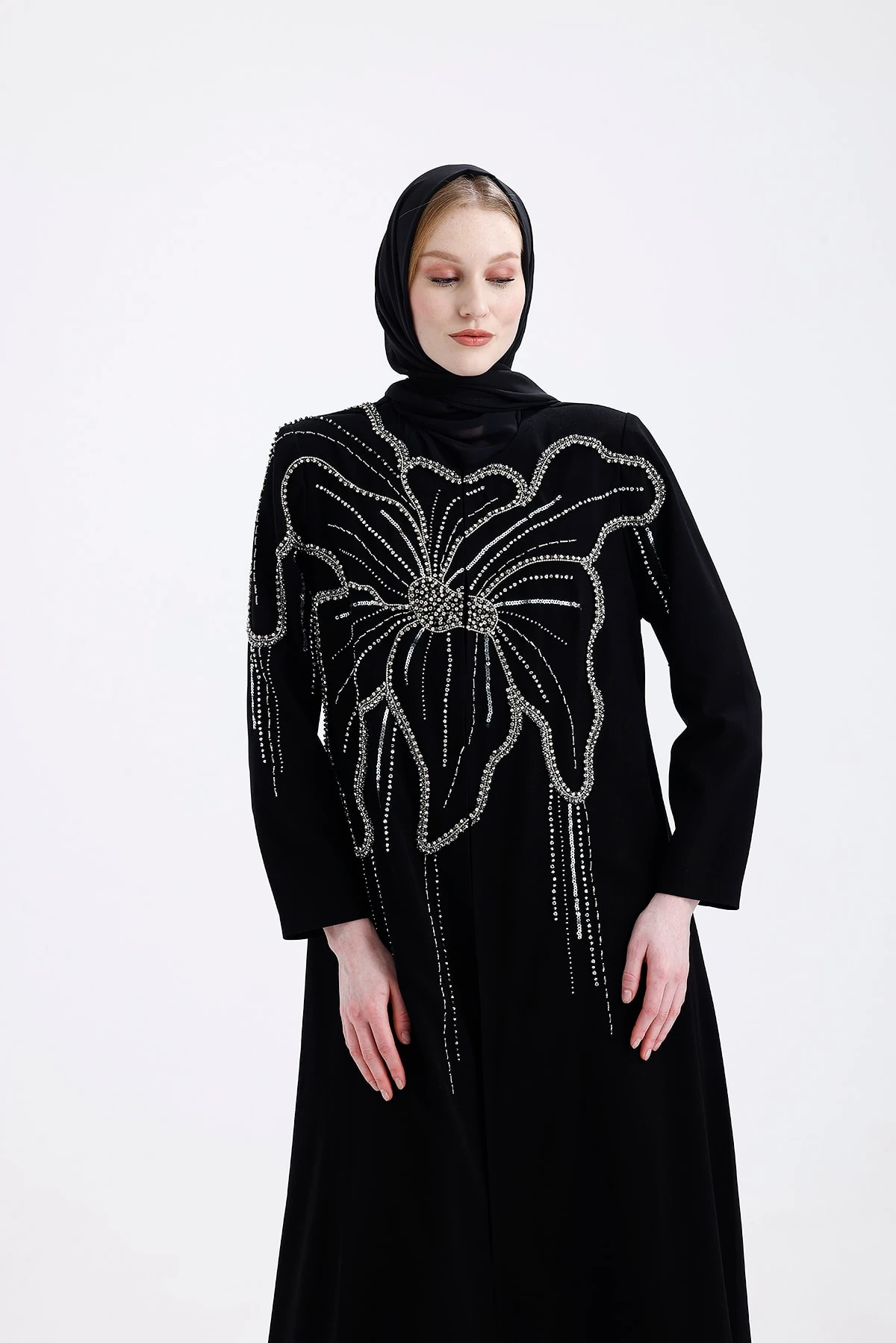 Taş Şeritli Krep Şal