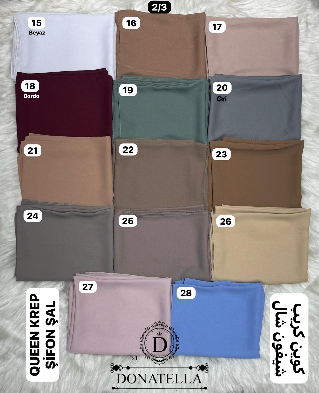 Queen Krep Şifon Şal