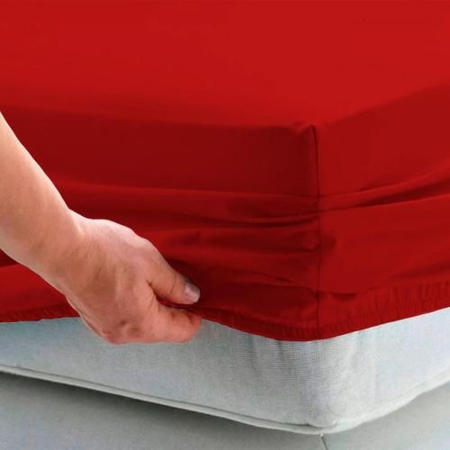 Çift kişilik 100x200 Lastikli Çarşaf - Kırmızı