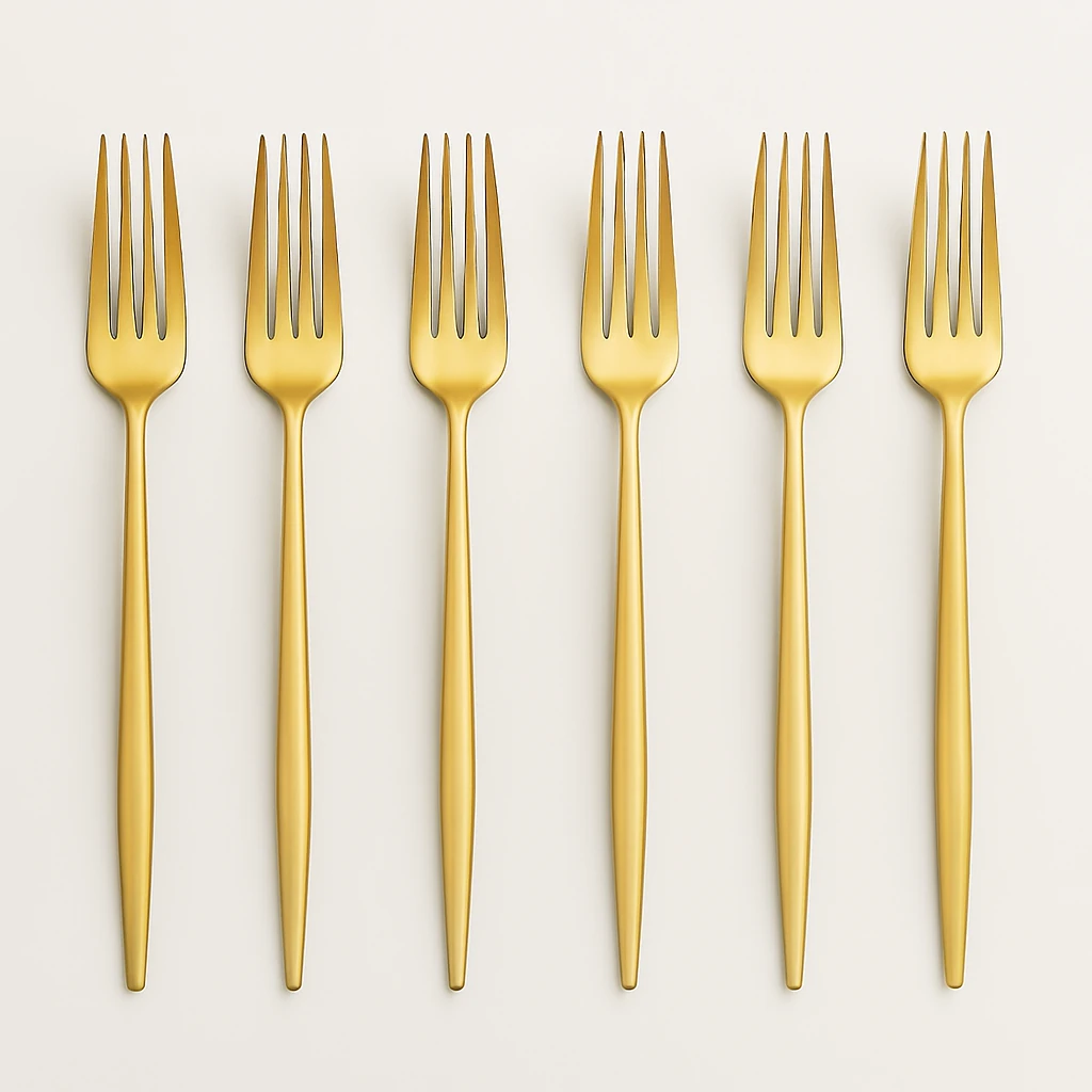 Güral Porselen Güral 18 Parça 6 Kişilik Çatal Kaşık Takımı - Gold