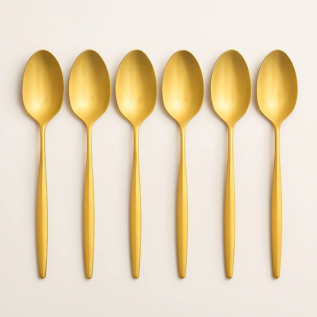 Güral Porselen Güral 18 Parça 6 Kişilik Çatal Kaşık Takımı - Gold