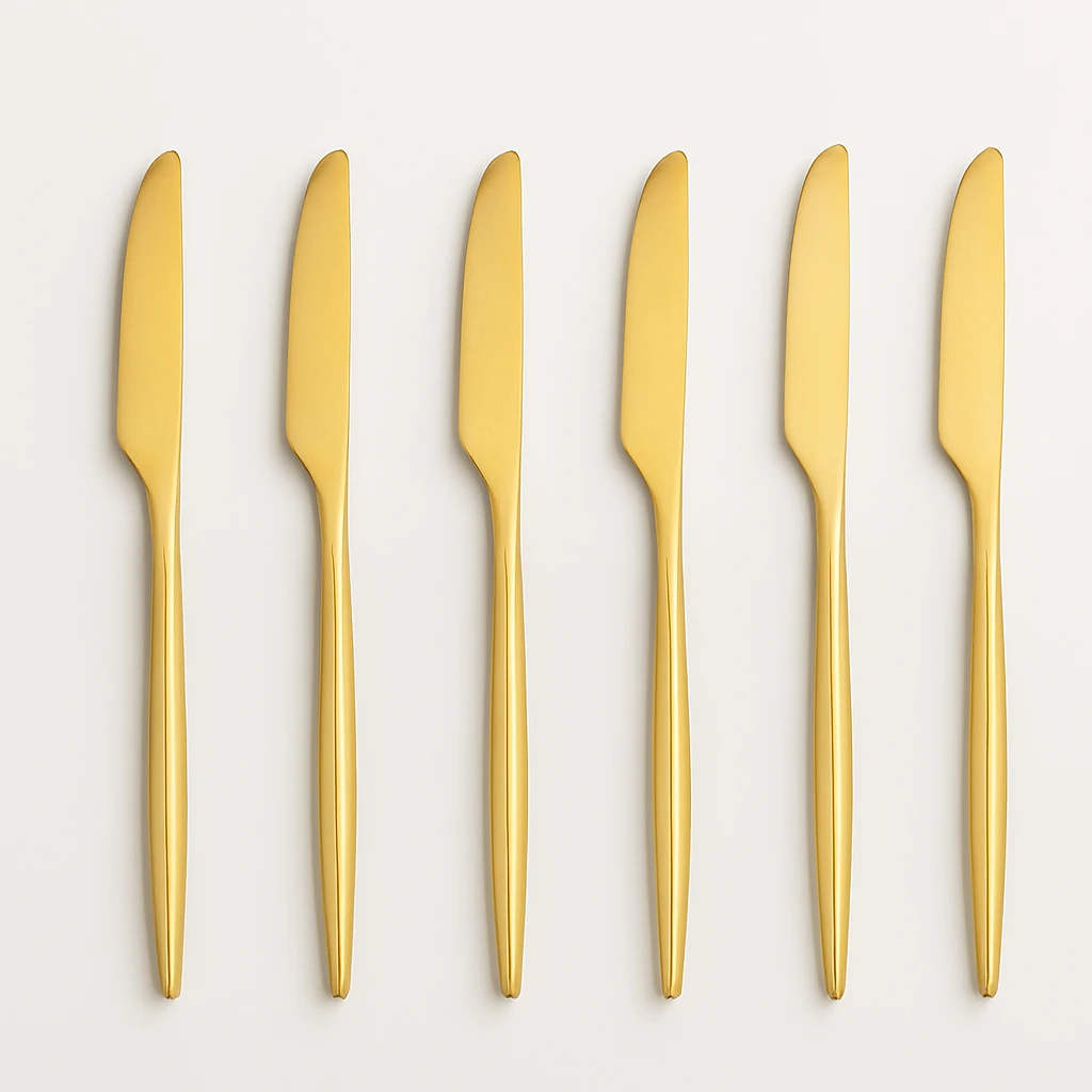 Güral Porselen Güral 18 Parça 6 Kişilik Çatal Kaşık Takımı - Gold