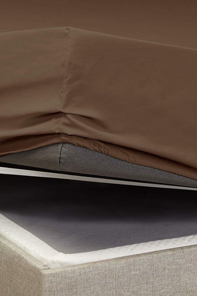 Çift kişilik 100x200 Lastikli Çarşaf - Kahverengi
