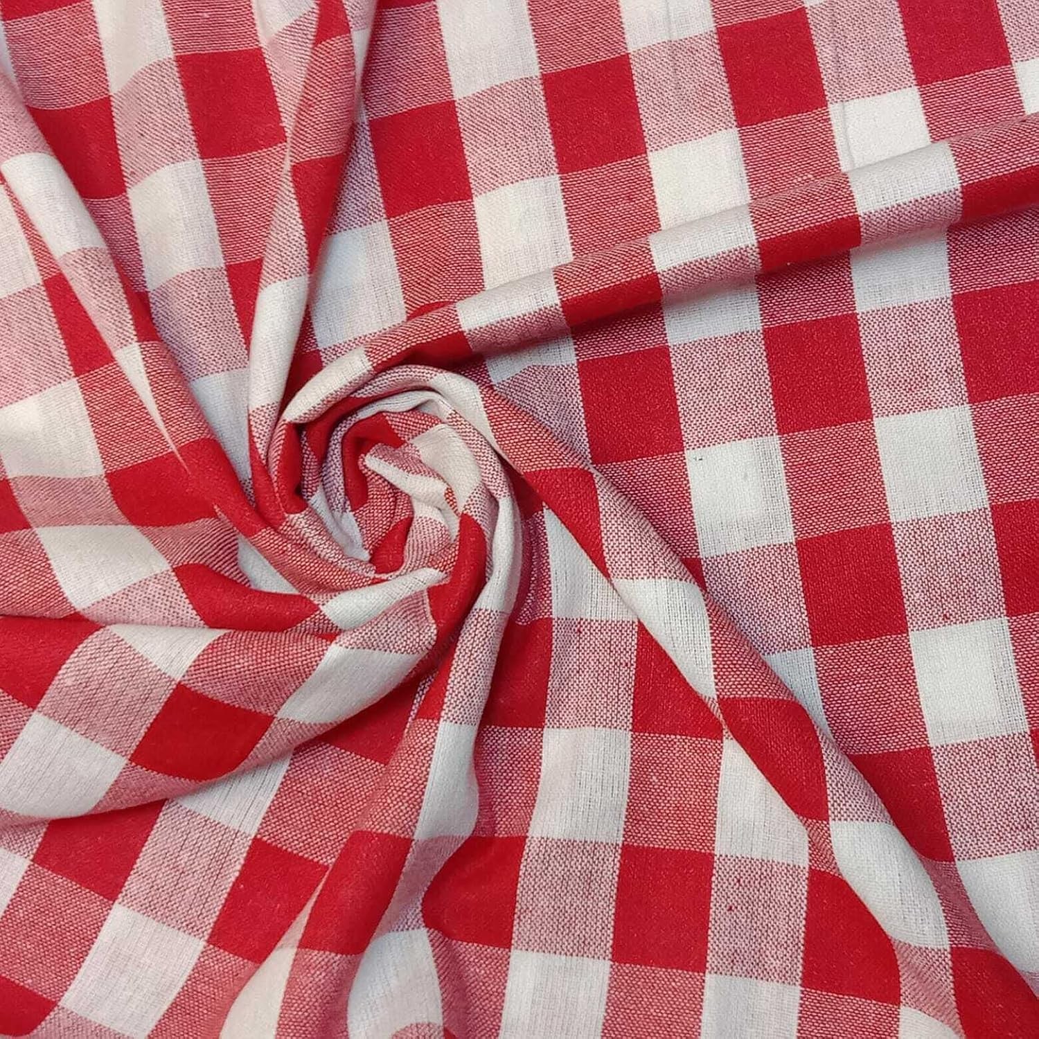 Pötikareli Keten Kumaş Ekose Masa Örtüsü