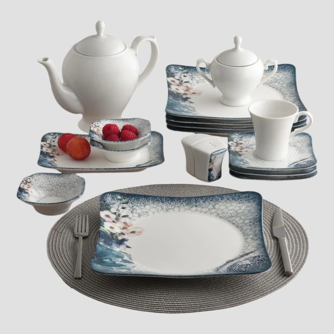 36 Parça Spinoza Bone Kahvaltı Takımı Reaktif